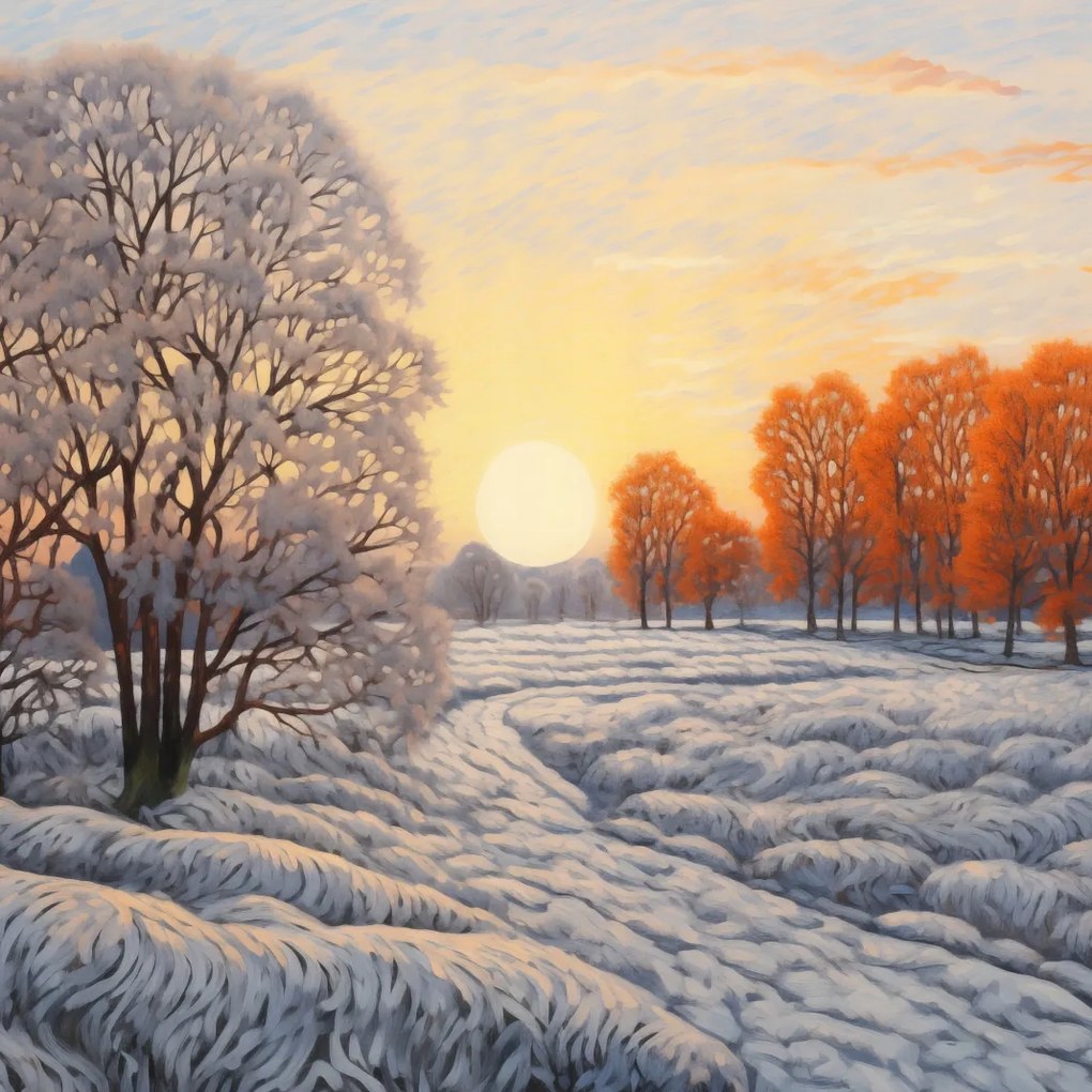 Poszter 40x40cm Tél a tűz árnyalataiban