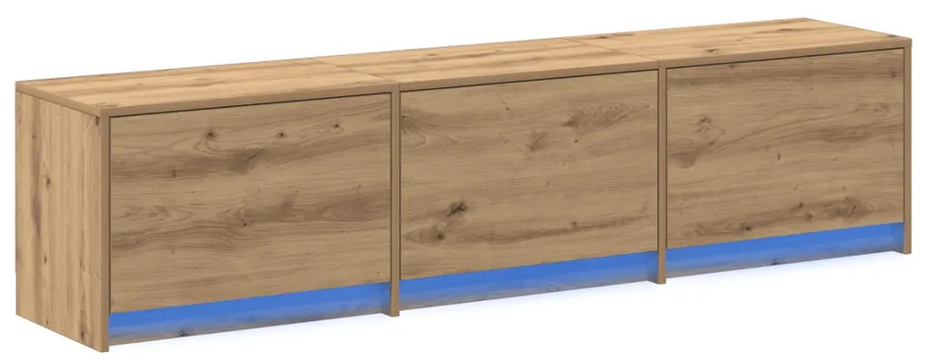 TV Szekrény LED világítással Artisan Tölgy 165x34x40 cm Szerelt Fa