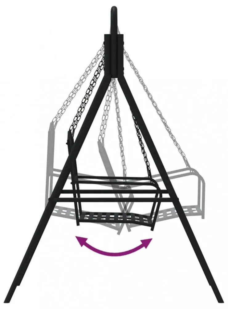 fekete acél hintapad 124 cm