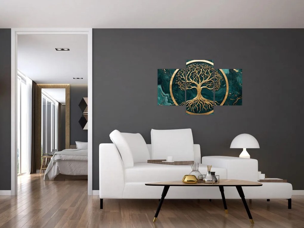 Kép – Márványban lévő arany életfa (90x60 cm)