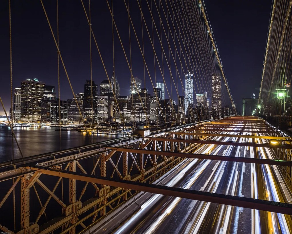 Poszter 50x40cm Brooklyn híd este, Assaf Frank