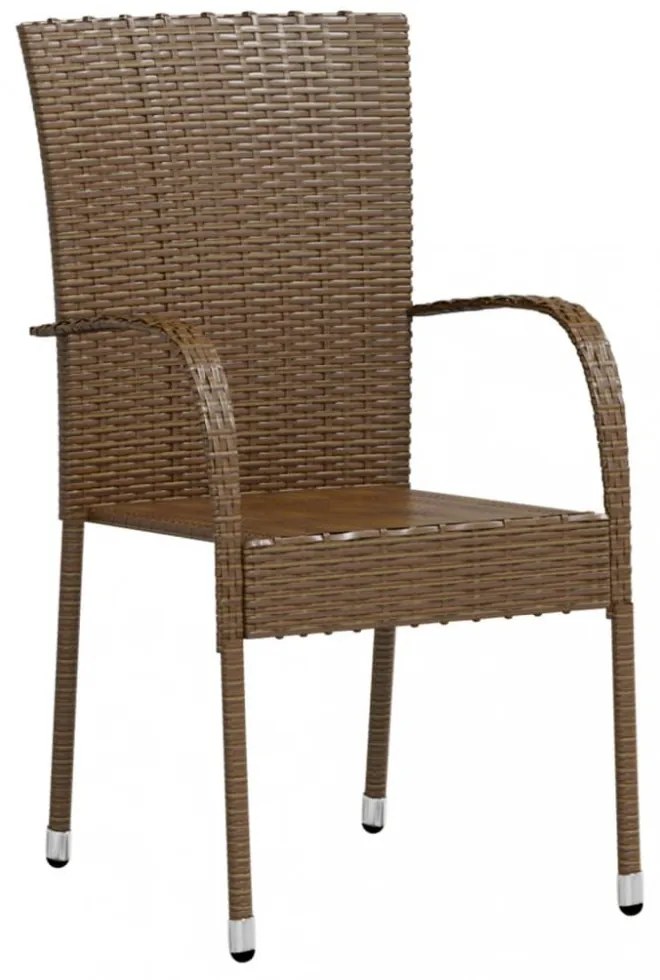 vidaXL 3 részes barna polyrattan kerti étkezőgarnitúra