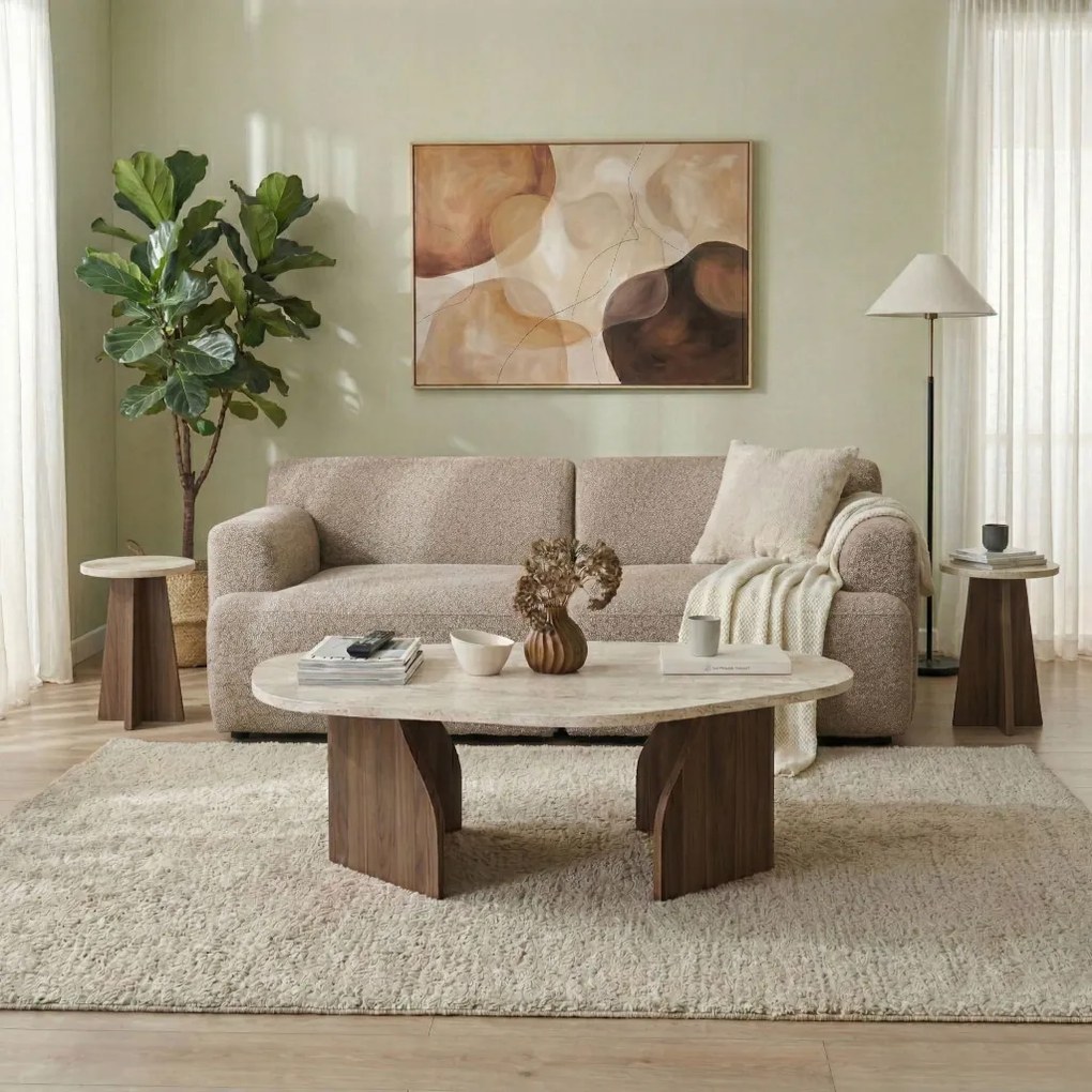 Rock - Travertine, Walnut