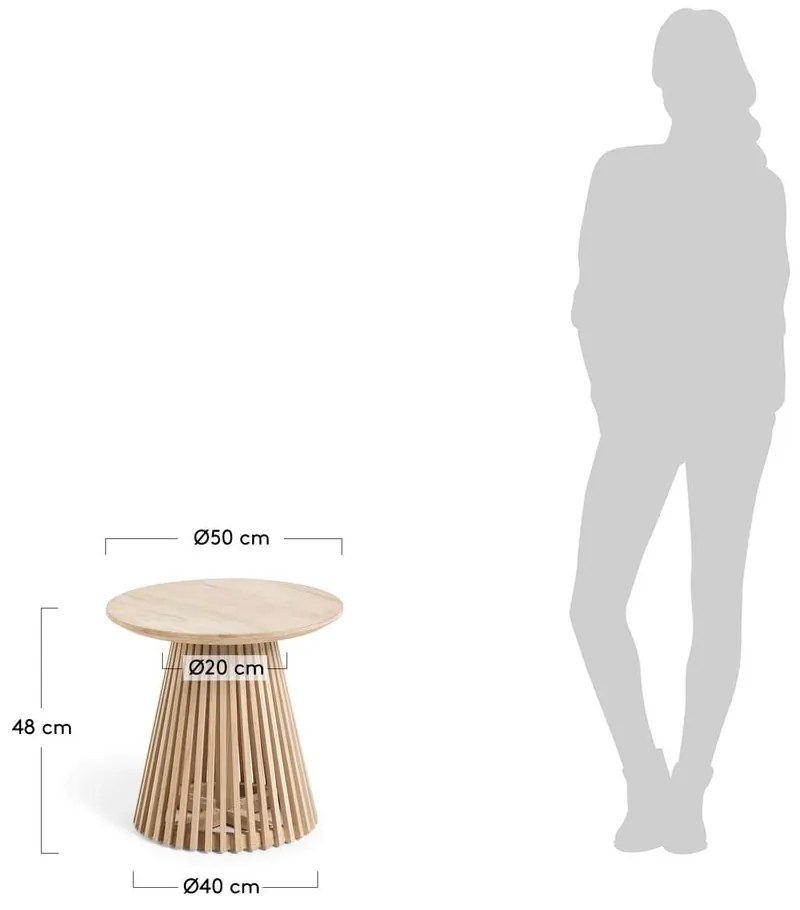 Irune teakfa tárolóasztal, ø 50 cm - Kave Home