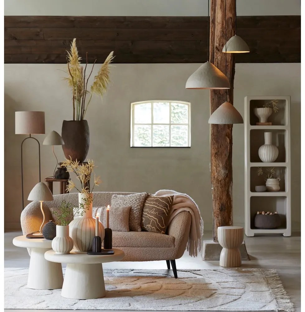 Bézs kerek dohányzóasztal ø 70 cm Kulona – Light & Living