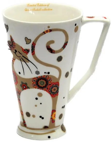Cicás szivecskés porcelán nagy bögre 600 ml