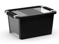 Fekete fedeles műanyag tárolódoboz 36,5x26x19 cm Bi-Box S – KIS