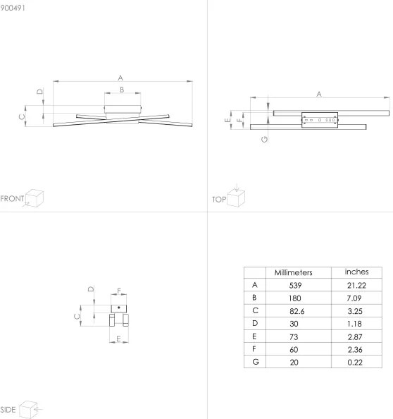 Eglo 900491 - LED Fali lámpa PANAGRIA 2xLED/6,3W/230V