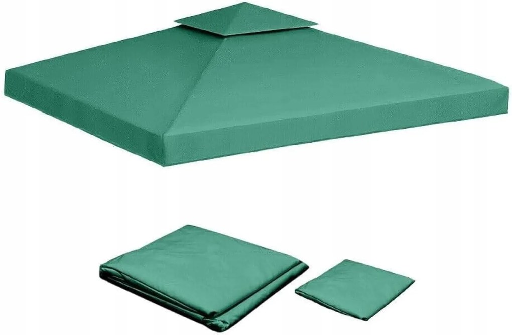 Tetőburkolat Kerti pavilon Pavilonburkolat 3x3m Sötétzöld