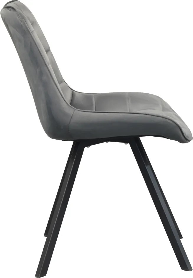 Étkezőszék, sötétszürke Velvet szövet/fekete, SAMIRA