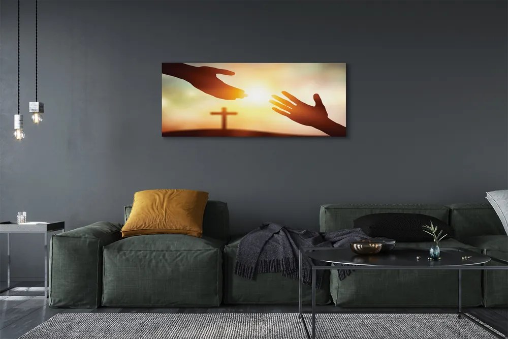 Canvas képek kereszt kezek 100x50 cm
