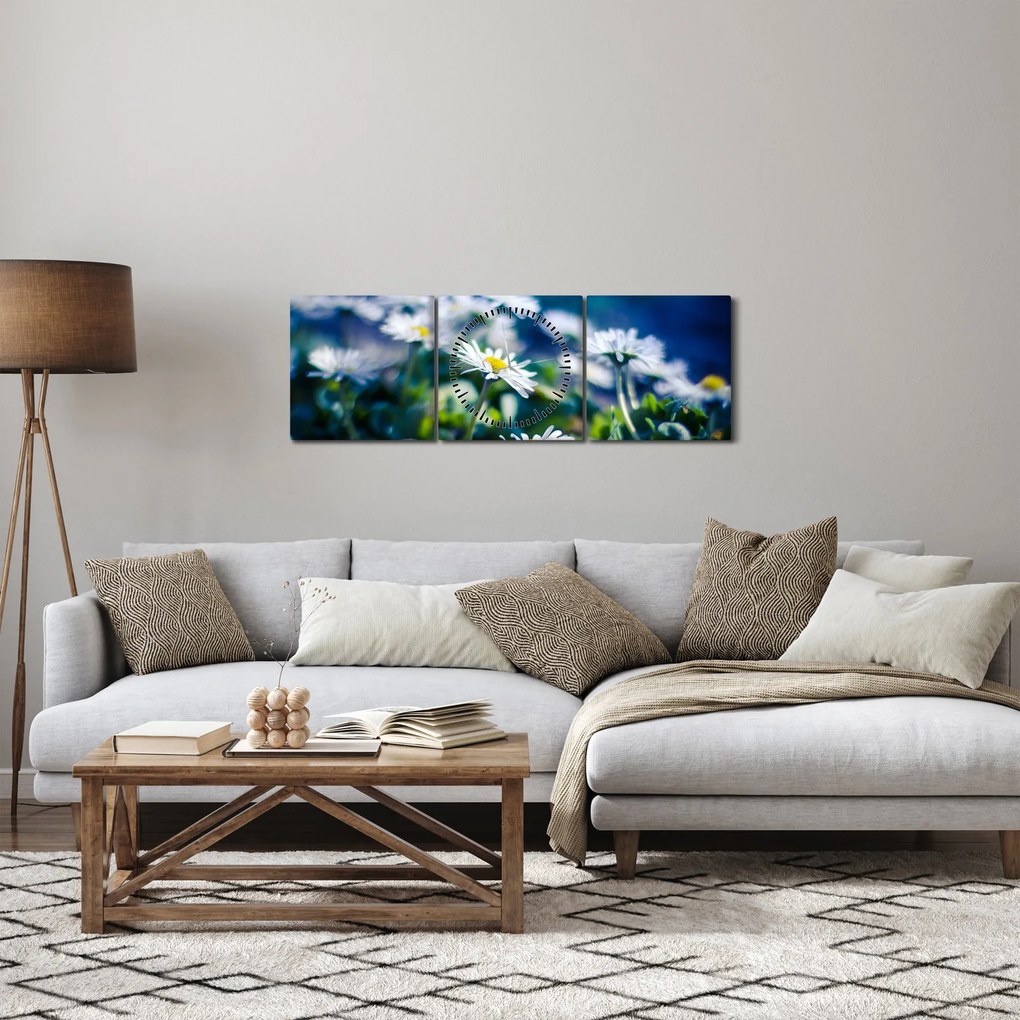 Százszorszépek képe (órával) (90x30 cm)