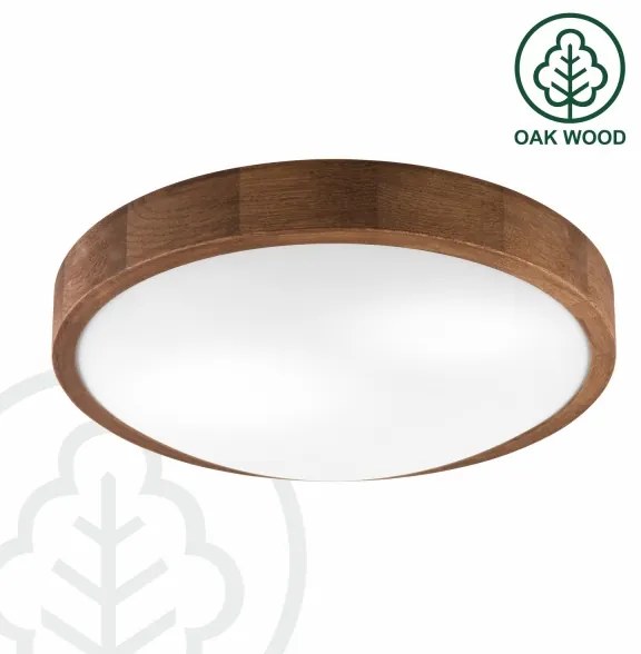 Brilagi - LED mennyezeti lámpa CARVALHO SLIM 2xE27/15W/230V tölgy-cseresznye átmérő 37 cm