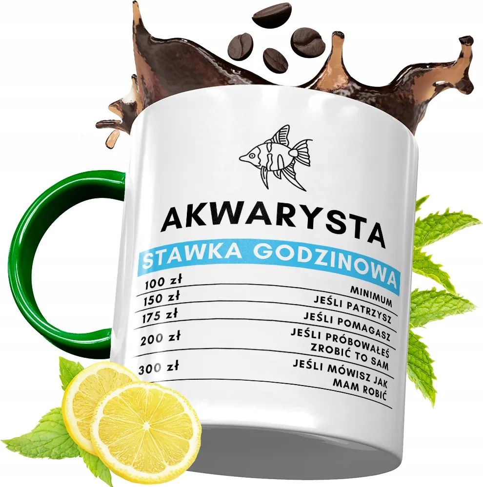 Zöld Bögre Akvarista Születésnapra Ajándék fényképes nyomtatással