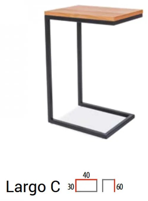 Largo C 40cm Lerakóasztal Tölgy/Fekete