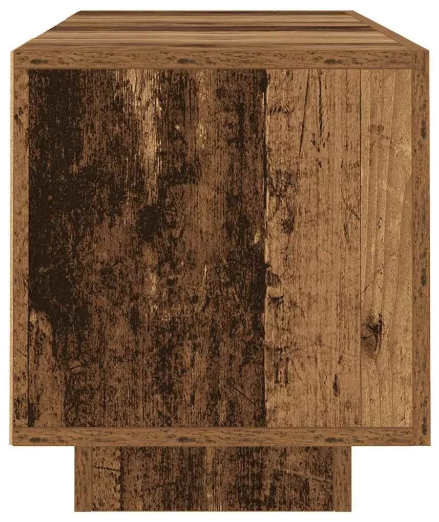 antik fa színű szerelt fa TV-szekrény LED-ekkel 160x35x40 cm