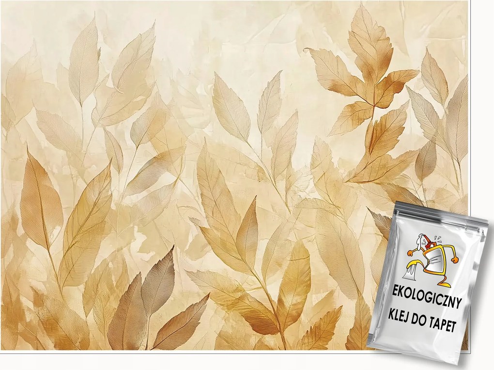 Fotótapéta Levelek Arany Absztrakt Hálószoba Nappali Tapéta Flizelina 400x280