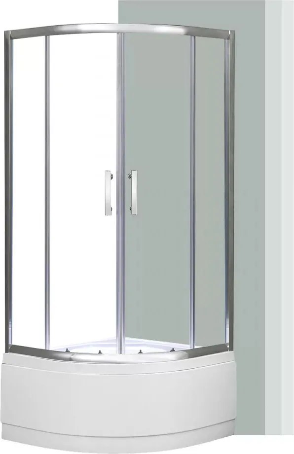 Spirit Deep 80x80 cm-es íves zuhanykabin, mélytálcával