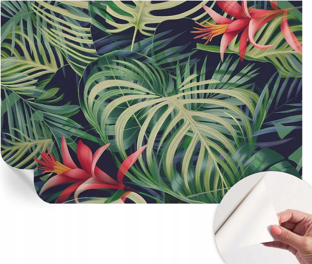 Mosható öntapadós fotótapéta étkezőbe Egzotikus növények 104x70 cm