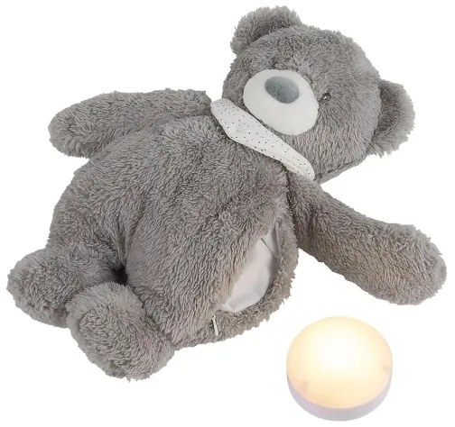 Nattou - Snuggle buddy dallammal és világítással SLEEPY BEAR 4in1 szürke