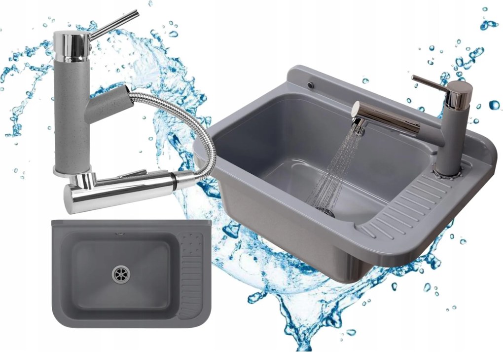 Mosogató Szürke Gazdasági Mosogató Polo Készlet műszaki kamra csaptelep