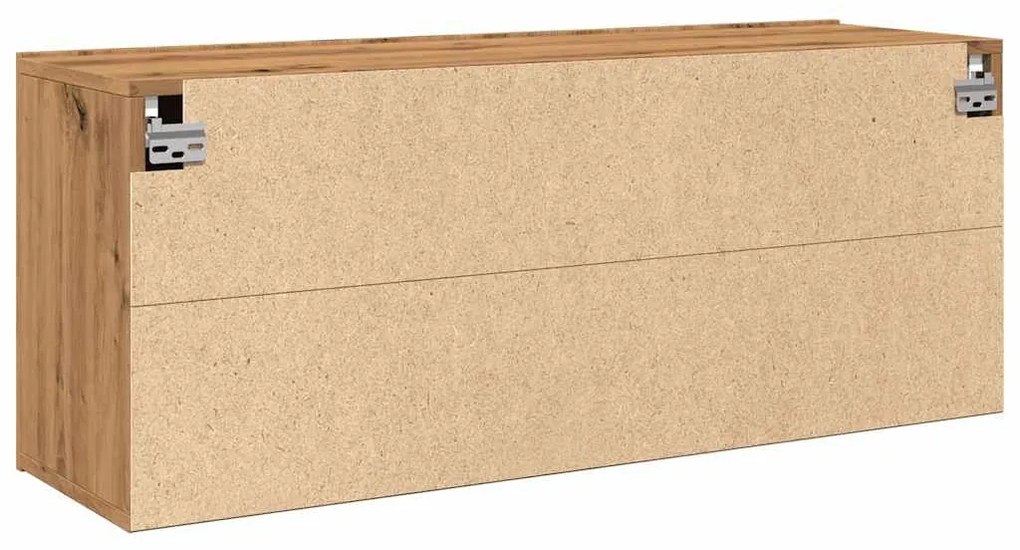 kézműves tölgy színű falra szerelhető TV-szekrény 100x30x41 cm