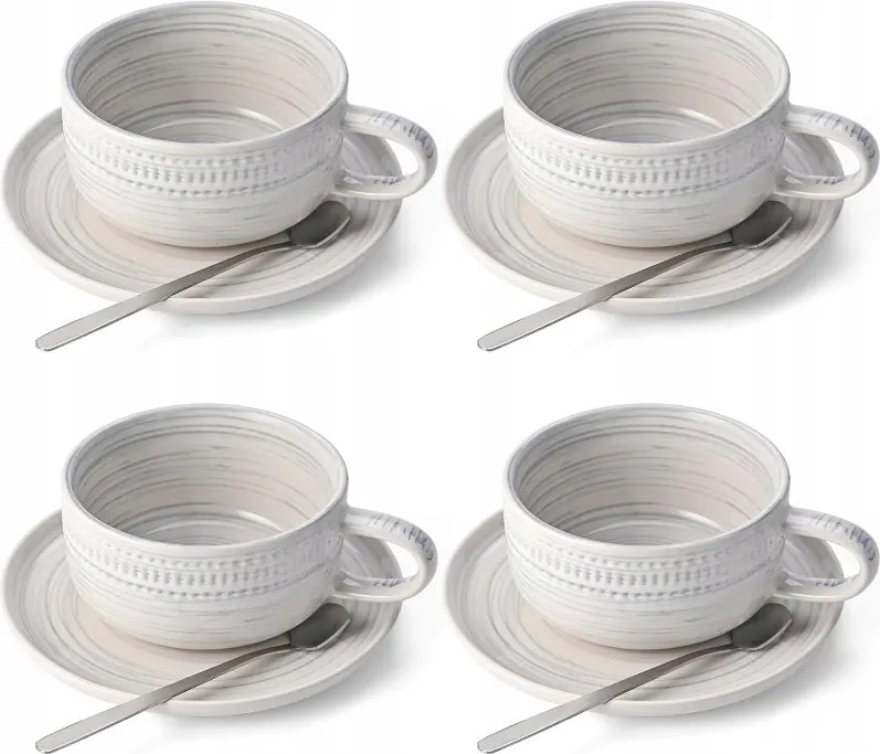 Cieex Kerámia csésze szett kávéscsésze tartó és kanál 260mlx4db