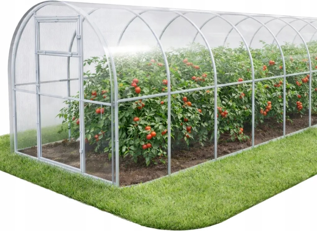 Polikarbonát üvegház Kerti alagút 2x10 m profilok 20x20 polikarbonát 5mm