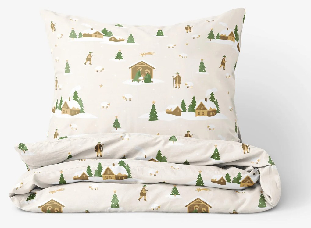 Goldea karácsonyi pamut ágyneműhuzat - karácsonyi dalok 140 x 200 és 70 x 90 cm