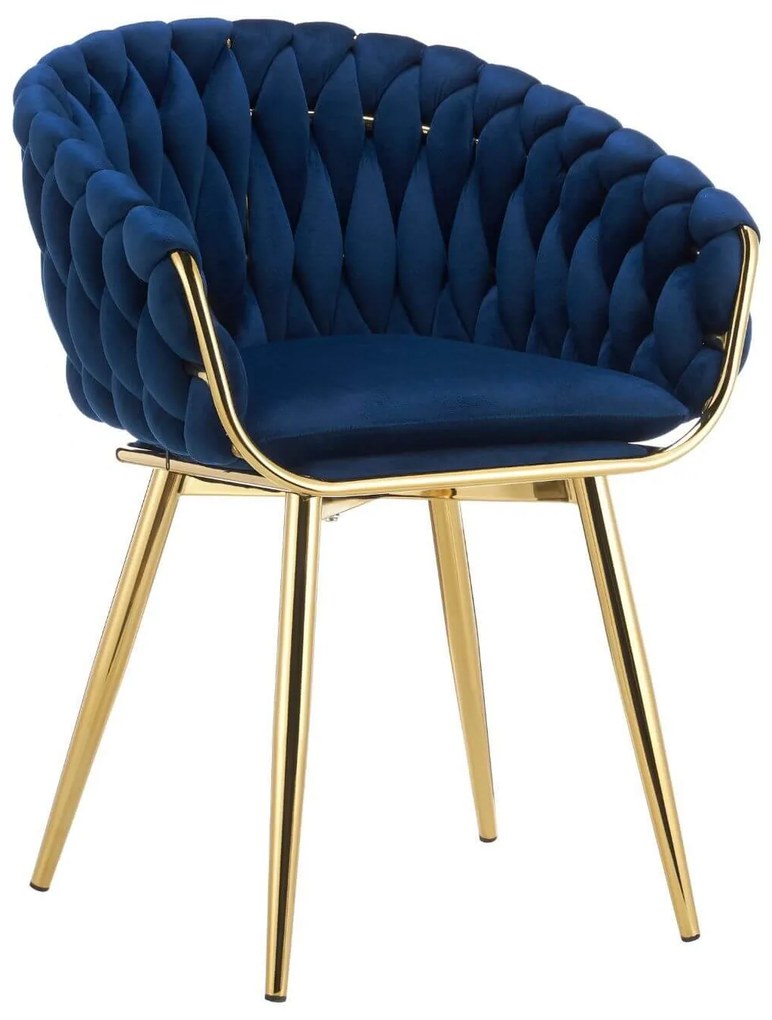 Sötétkék bársonyszék LUX 84cm