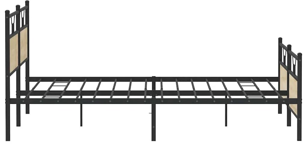 sonoma tölgy színű fém ágykeret matrac nélkül 193 x 201 cm