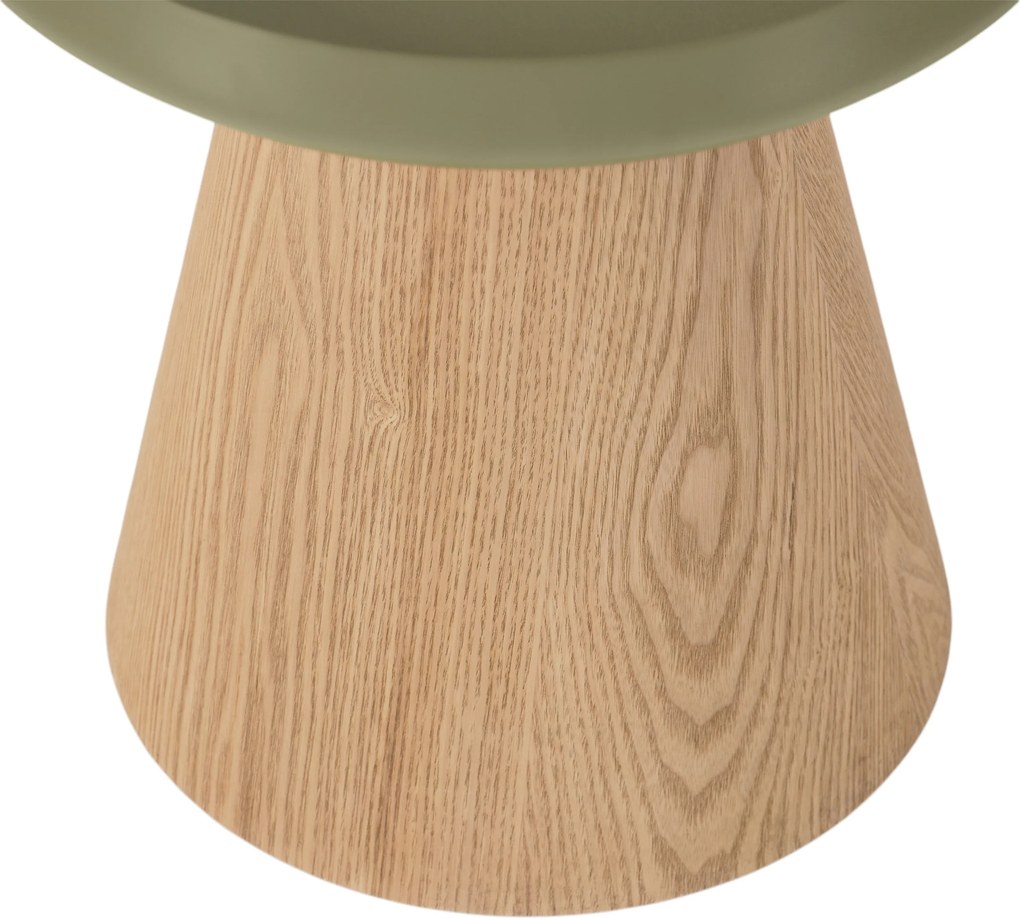 Tresel kerek dohányzóasztal 40 cm nappaliba - natúr / zöld