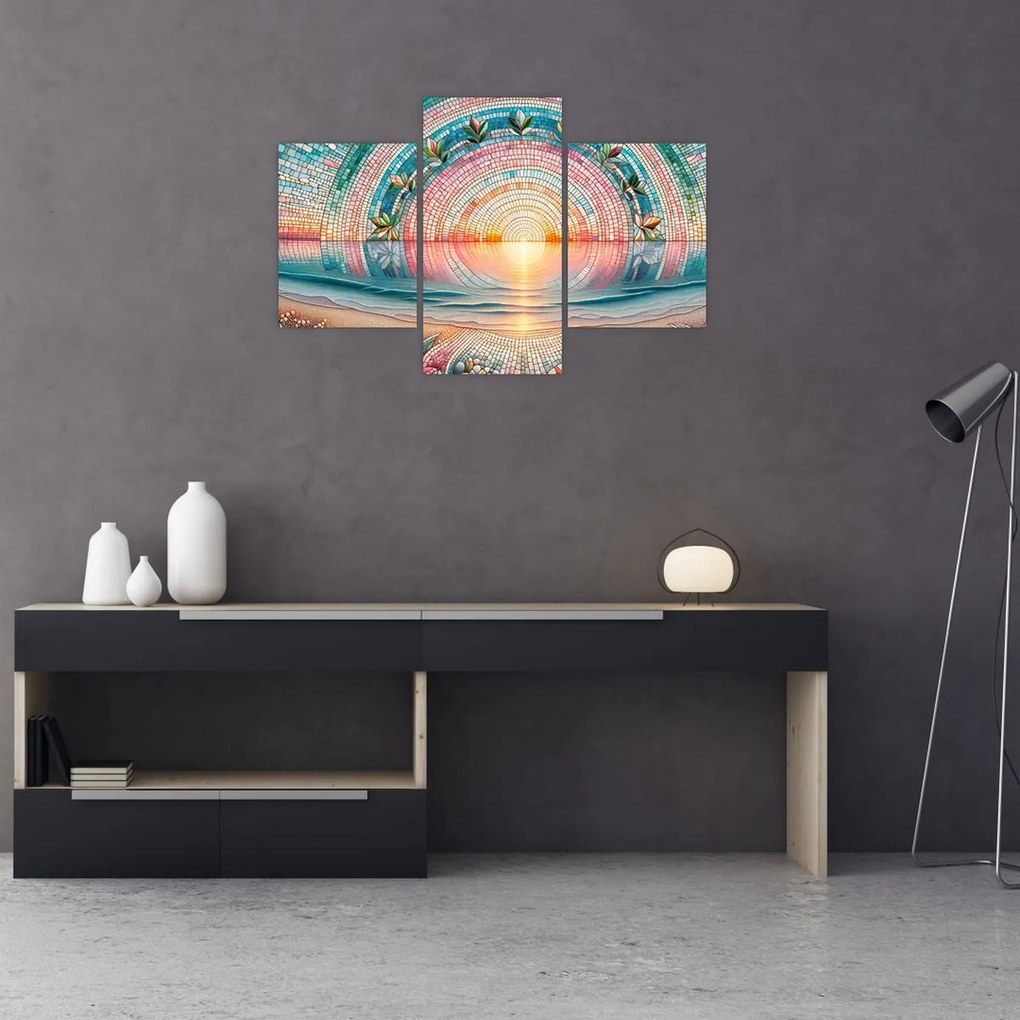 Kép – Naplemente mozaik (90x60 cm)