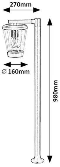 Rabalux 7269 - Kültéri lámpa SAVANO 1xE27/40W/230V IP44