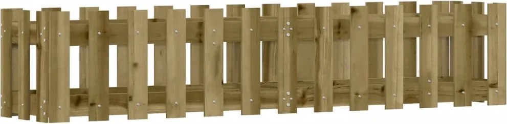 vidaXL impregnált fenyőfa kerti magaságyás kerítéssel 150x30x30 cm