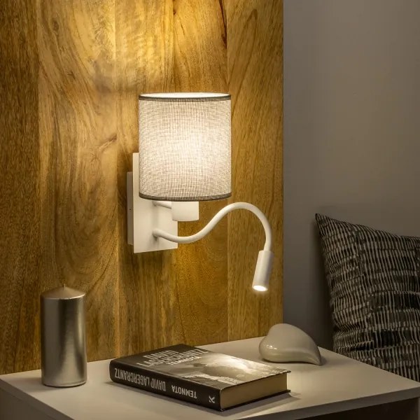 Brilagi - LED Fali lámpa NUBILA 1xE27/25W/230V + LED/3W fehér/szürke