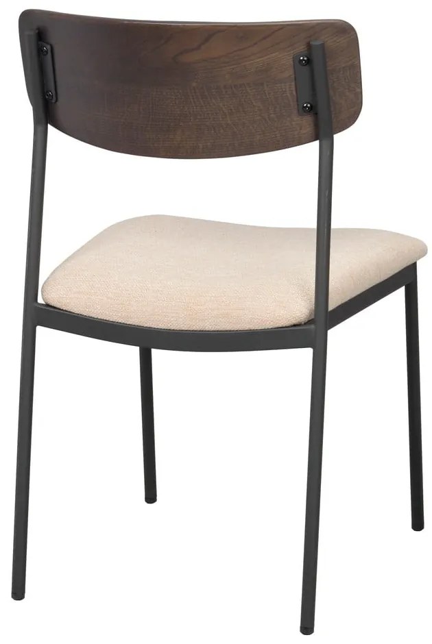 Krémszínű-sötétbarna étkezőszék szett 2 db-os Maymont – Rowico