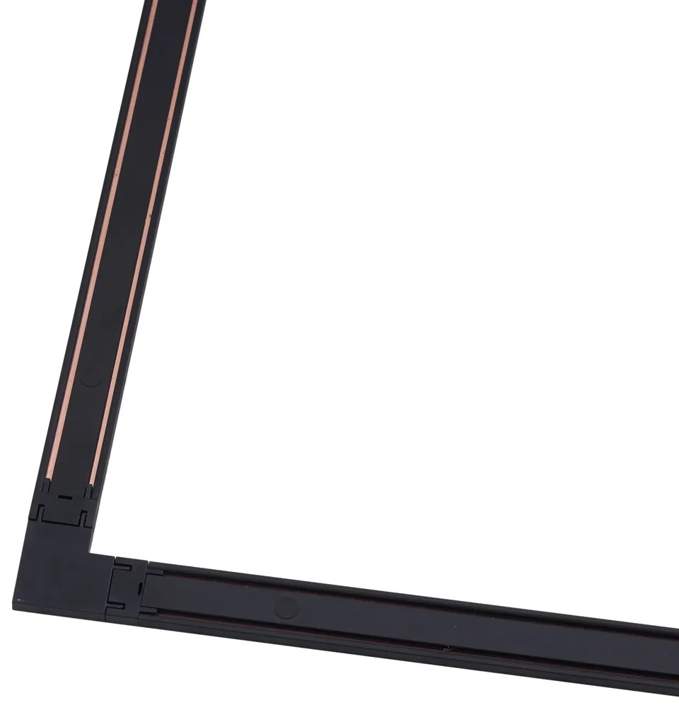 Modern fekete sínrendszer 1 fázisú, 400 cm, kerek tápegységgel - Magnetic