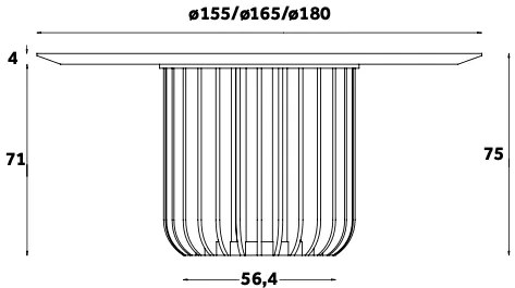 JUICE kerek asztal - Ø155 x 75 cm, fekete - Miniforms