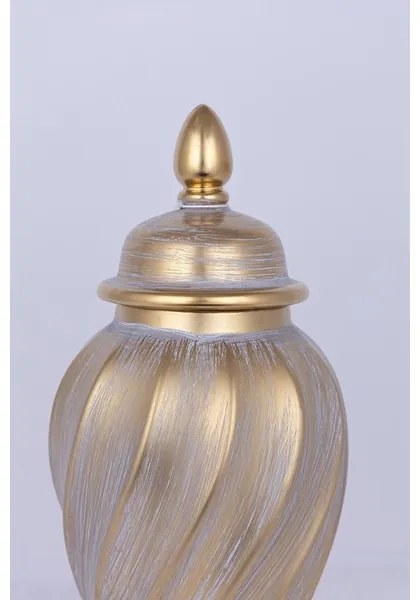 Kerámia tégely 40,8x17,5 cm arany/szürke