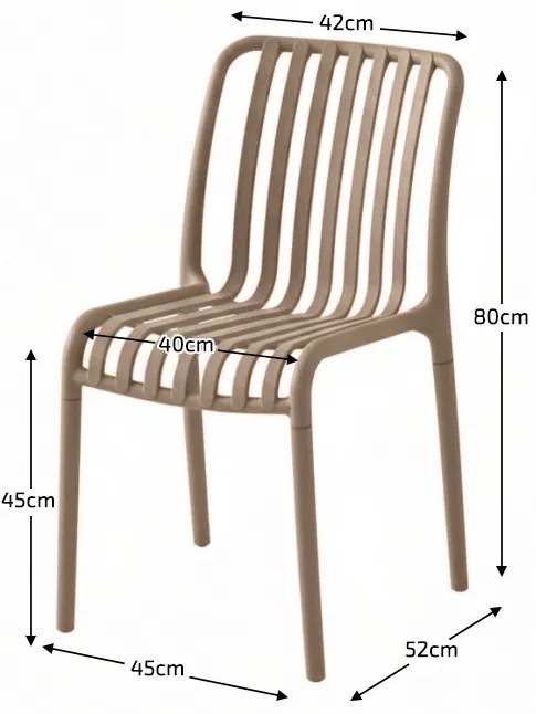 Műanyag szék TREGO, bézs
