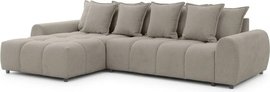 Szürkésbarna sarokkanapé (bal oldali-heverő résszel) Albane – Ropez