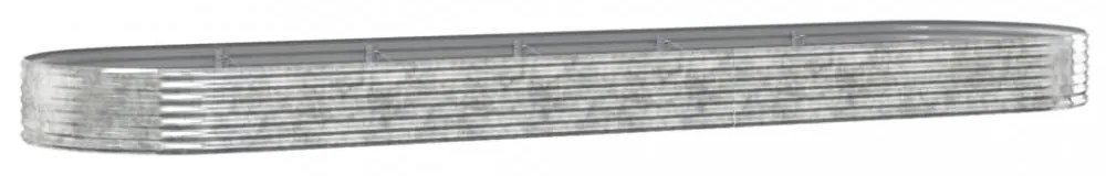 ezüstszínű horganyzott acél kerti magaságyás 523x140x36 cm