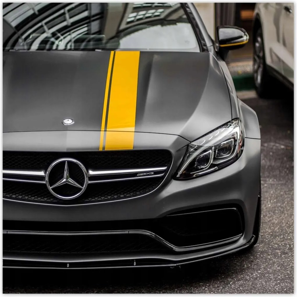 Poszterek 100x100 Mercedes Amg Sárga csík