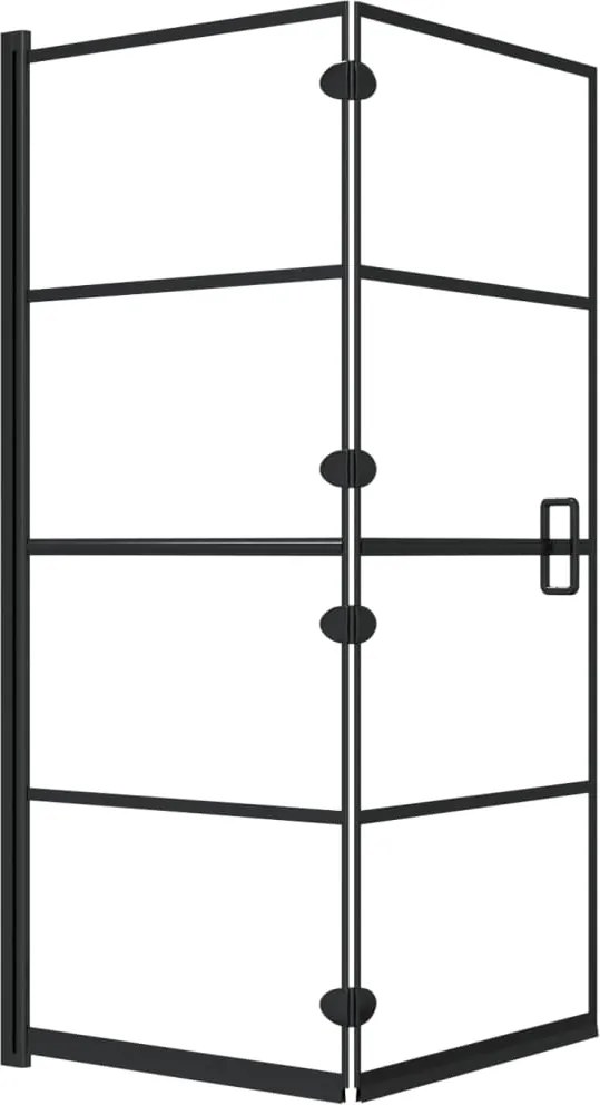 vidaXL fekete ESG zuhanykabin összecsukható ajtóval 120x140 cm