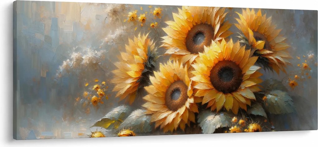 Kép - Napraforgók festménye (120x50 cm)