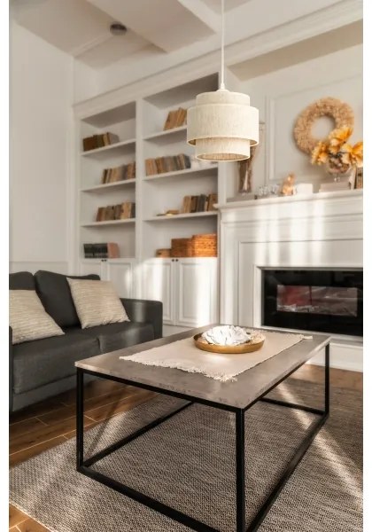 BOHO függőlámpa zsinórral 1xE27/60W/230V Ø 20 cm fehér