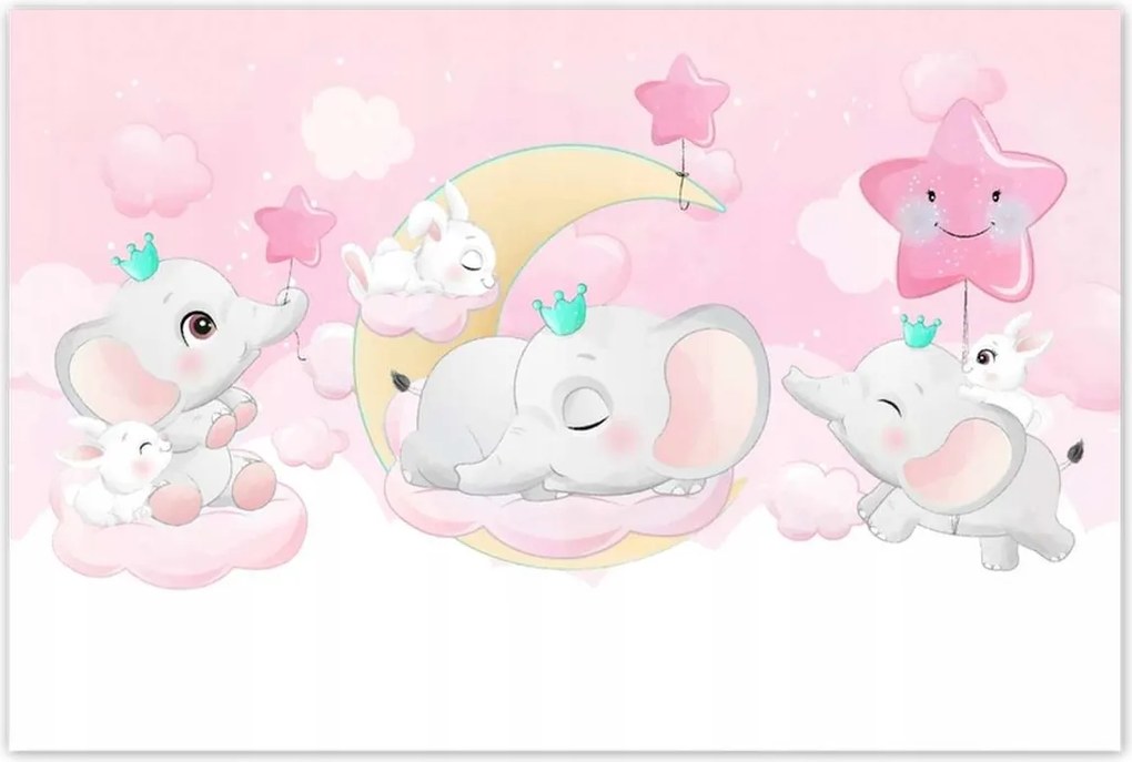 Poszterek 120x80 Elefánt- és nyúlcsalád