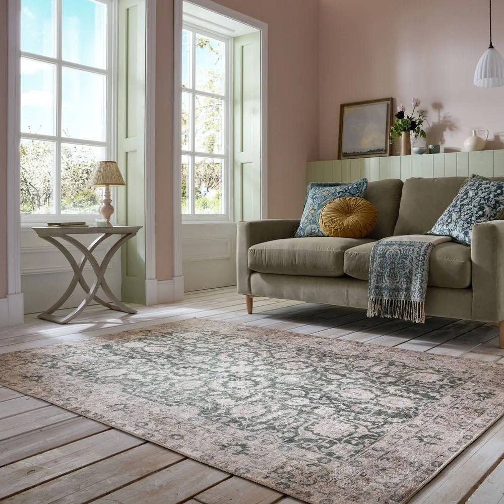 Zöld mosható szőnyeg 190x290 cm Beau Floral – Flair Rugs