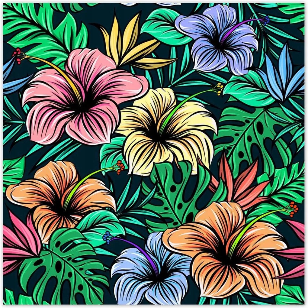 Poszterek 100x100 Monstera Zöld levél